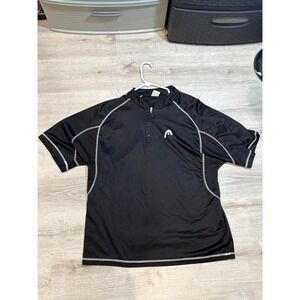 Head Penn Mens XL Black Quarter Zip Short Sleeve Tennis Shirt Performance
